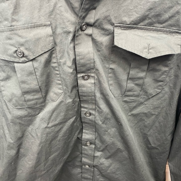 Express Mens MK2 Shirt Modern Fit Size M 15-15.5 Black Button Up Roll Tab - Picture 3 of 8